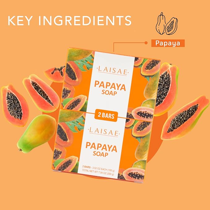 Papaya Exfoliating Soap, Hydrating Face Moisturizer - Image 2