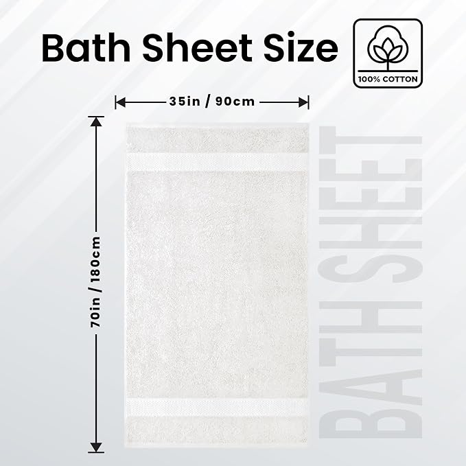Infinitee Xclusives – Luxury Bath Sheets Towels – 1 Pack 600 GSM – 100% Ring - Image 2