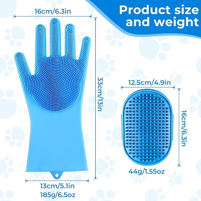2PCS Dog Washing Gloves and Dog Bath Brush, 2-in-1 pet Shower Set | Suitable - Image 3