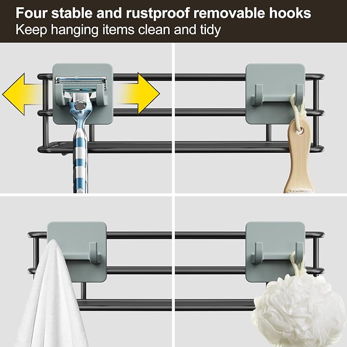 Orimade 4 Tier Adjustable Anti-slip Shower Caddy over Shower Head, Rustproof - Image 7