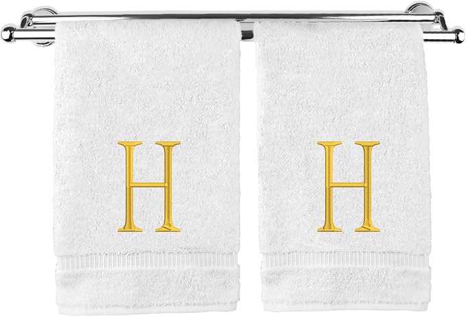 Monogrammed Hand Towel, Personalized Initial Gift, Extra Absorbent 100% Turkish by BareCotton