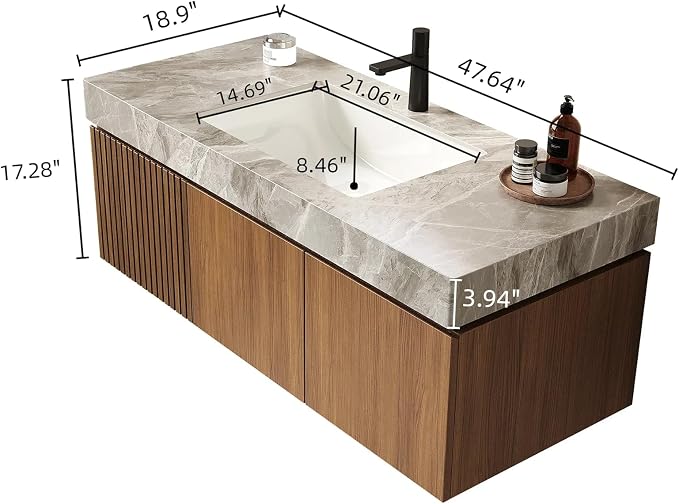 Ambrovina 48" Floating Bathroom Vanity - Image 2