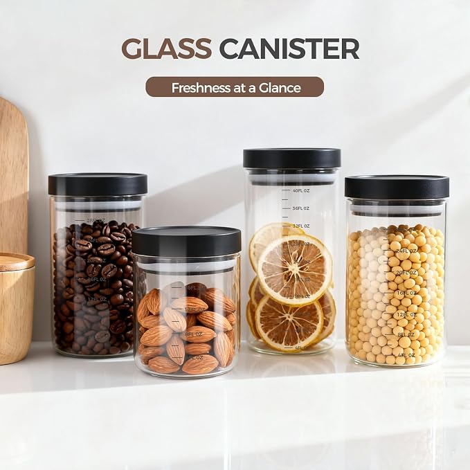 Danbark Set of 3 42oz Airtight Glass Storage Canisters - Image 2