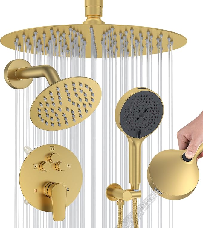 Shower Faucet Set, High Pressure Rainfall Shower Head by YMHSOLDR
