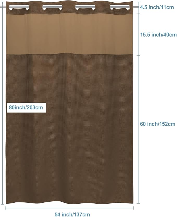 Brown Stall No Hook Shower Curtain - Image 6