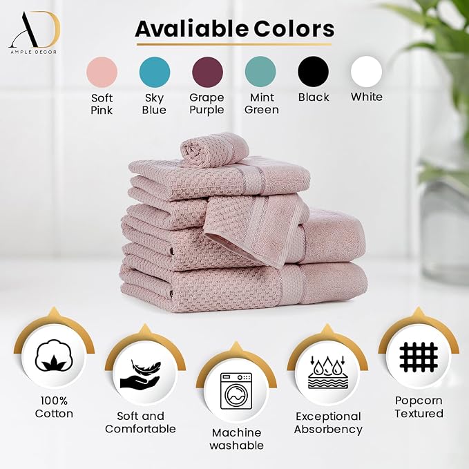 Ample Decor 100% Cotton Washcloths Set of 20 - Image 3