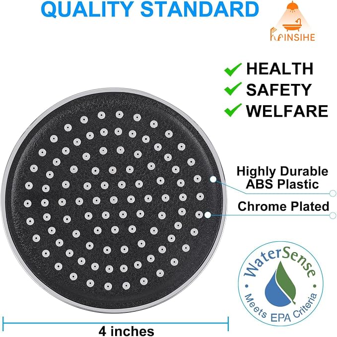 Fixed Shower Head Replacment, 1.8 GPM Fixed Showerhead Screw on Universal - Image 3