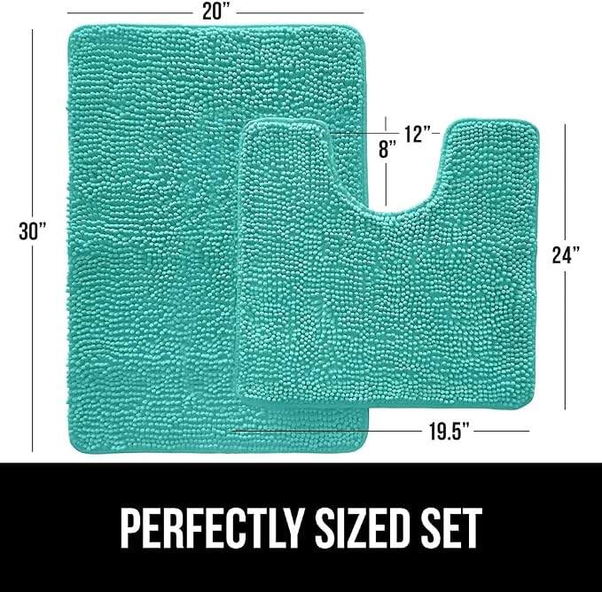 GORILLA GRIP Bathroom Rug Sets, Soft Chenille 2 Piece Area Rugs Set, Toilet - Image 2