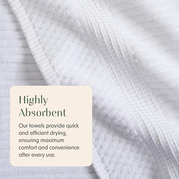 Springtree Home 100% Cotton Bath Towel Set | 6 Piece Set | Absorbent & - Image 8