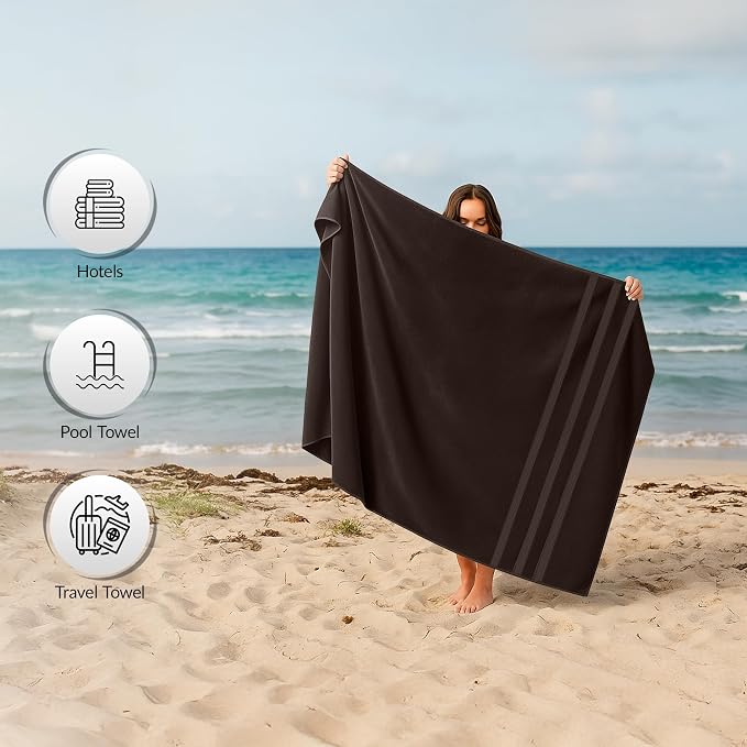 RIVERSIDE Pack of 2 Extra Large Bath Sheets 35 x 70 Inches - Image 6