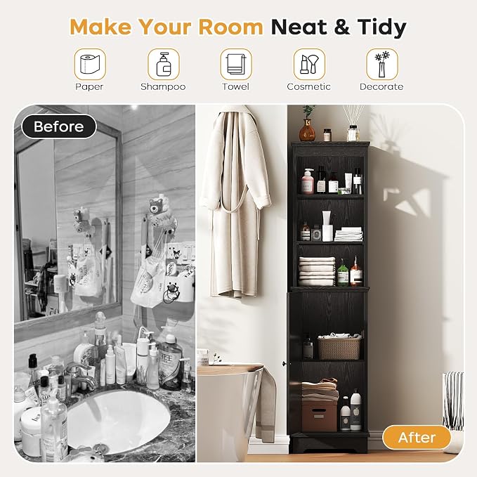 Narrow Bathroom Storage Cabinet - Image 4