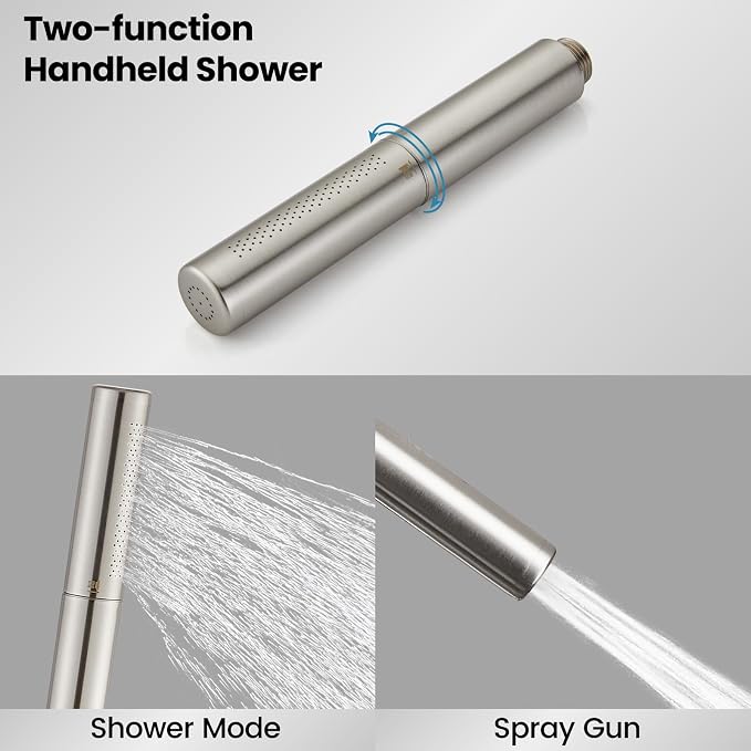 Airuida Shower Fixtures 2 Functions Shower Faucet Set Wall Mounted - Image 5