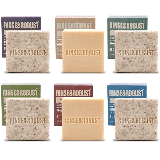 Rinse & Robust Mens Natural Bar Soap 6Pcs Handmade Cleansing - Image 7