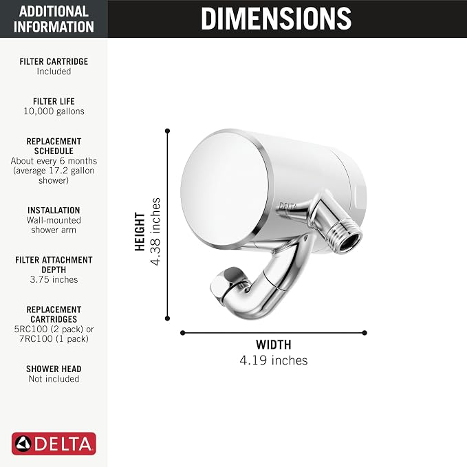 Delta Faucet Clarifi Premium Shower Filter Attachment - Image 7