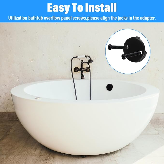 Tub Drain Overflow Covers, 3-1/8" Two Hole Bathtub Drain Overflow Cover - Image 7