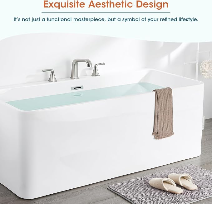 Bathtub Faucet Set 3 Hole, Brushed Nickel Roman Bathtub Faucet, High Flow Deck - Image 2