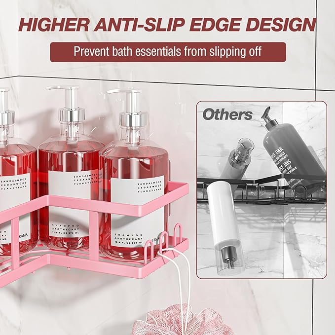 4-Pack Adhesive Corner Shower Caddy - Image 3