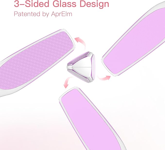 3-Sided Glass Foot Callus Remover, Professional 3-in-1 Foot File, Pedicure Tools - Image 2