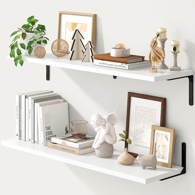 Fun Memories Deep Floating Shelves, 36W x 8D Floating Shelves Set of 2 by FunMemories