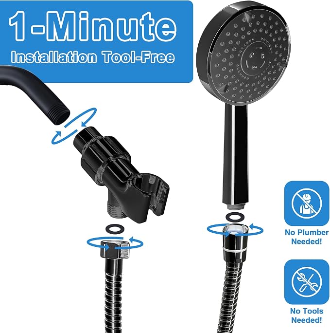 Universal Shower Head Holder, Adjustable Plastic Shower Arm Bracket - Image 5