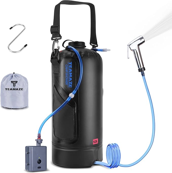 Teamaze Camping Shower, 12L Portable Camp Shower Bag by Teamaze