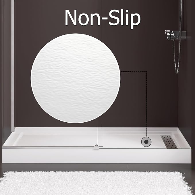 MORVANO Shower Base 60" x 32" Right Drain, Shower Pan Kit - Image 3