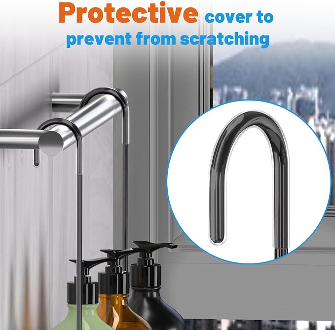 YUOROS Hanging Shower Caddy, Over the Door Shower Organizer Rack 304 Stainless - Image 4