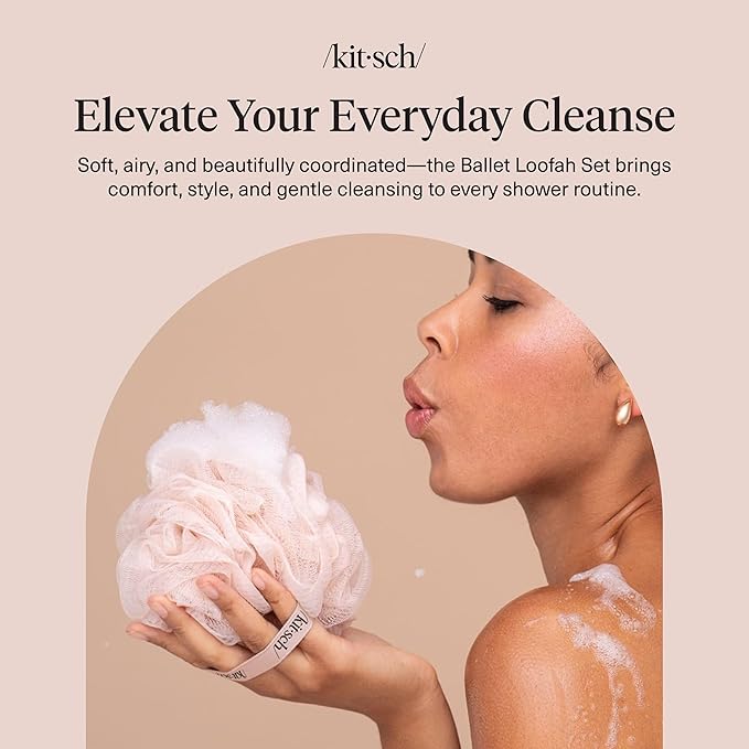 Kitsch Shower Loofah – Soft Mesh Body Scrubber & Bath Sponge - Image 2