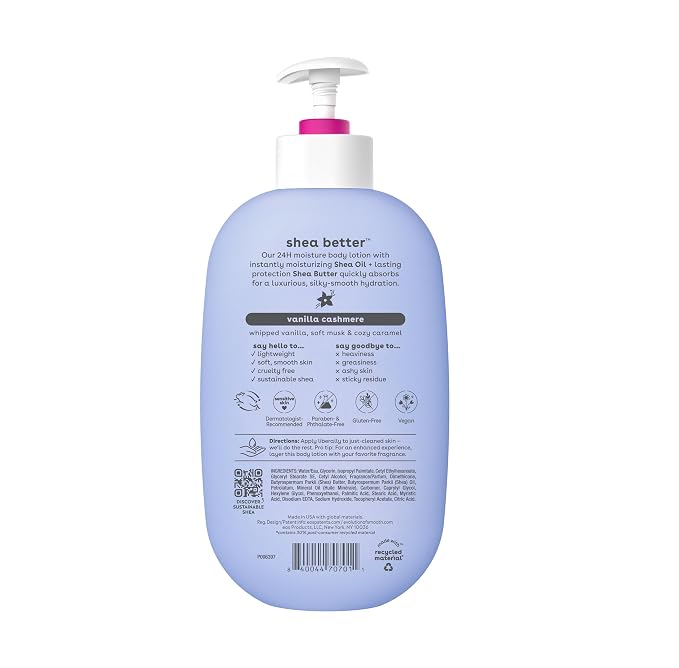 eos Shea Better Body Lotion Vanilla Cashmere, 24-Hour Moisture Skin Care - Image 7