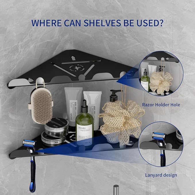 2 Pack Corner Shower Shelf, Heavy Duty Shower Caddy Organizer - Image 5