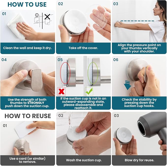 TAILI Stylish 304 Stainless Steel Bathroom Suction Hooks - Image 8