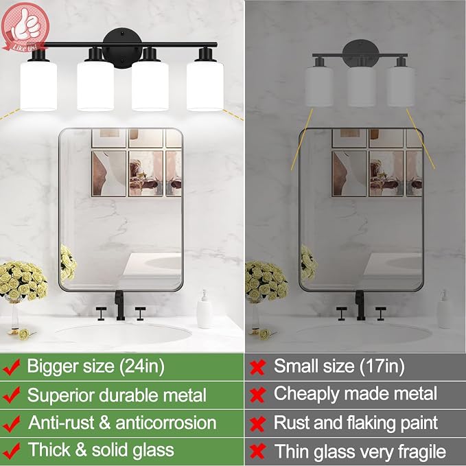 4-Light Bathroom Light Fixtures, Bathroom Wall Lamp - Image 2