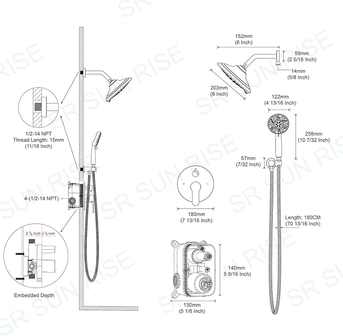 SR SUN RISE Shower Faucet - Image 8