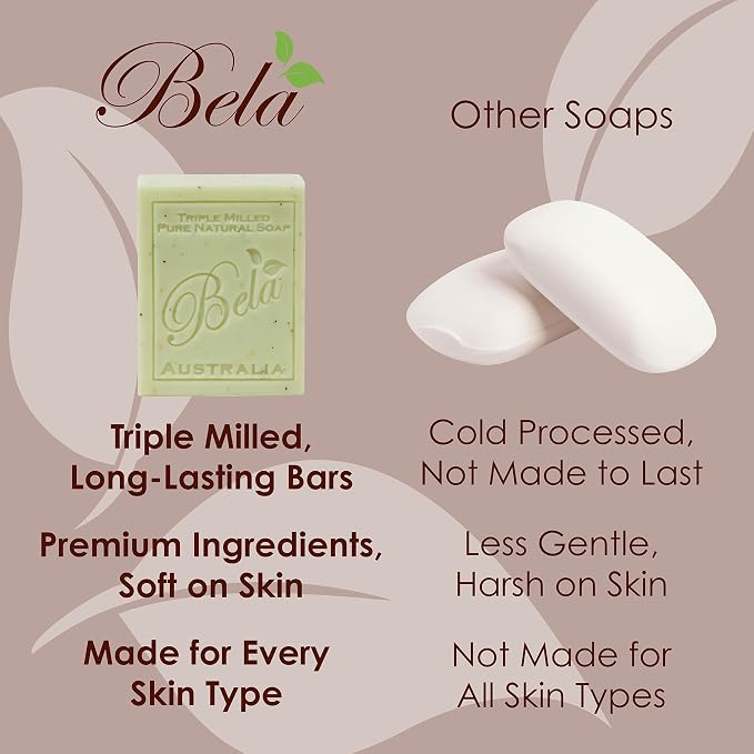 BELA Frankincense and Myrrh Soap 3.3 OZ Pack of 6, French Triple Milled Bar Soap - Image 4