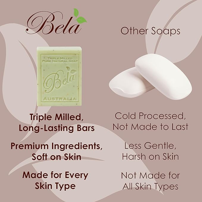 BELA Eucalyptus with Lemon Soap 3.3 oz Pack of 12, Long Lasting Triple Milled - Image 4