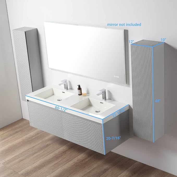 Blossom 60 Inch Double Sink Bathroom Vanity - Image 3