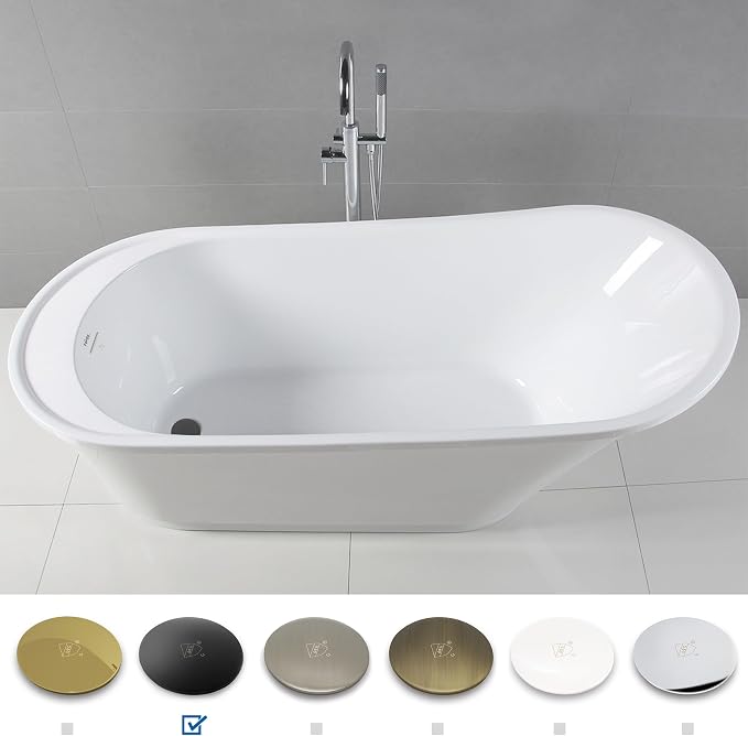 FerdY Langkawi 67" Acrylic Freestanding Bathtub, cUPC Certified, Matte Black - Image 3