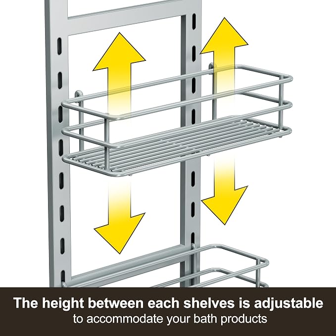 Orimade Adjustable Anti-slip Shower Caddy Overhead, Rustproof Hanging Shower - Image 4
