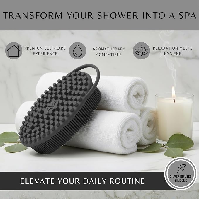 Silver Infused Silicone Body Scrubber Shower - Image 7