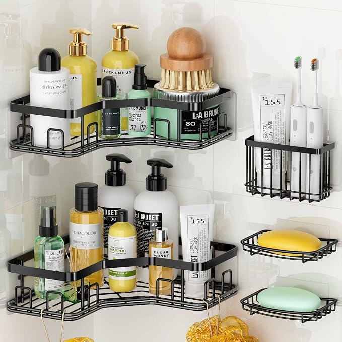 MAXIFFE 5 Pack X-Large Corner Shower Caddy, by MAXIFFE