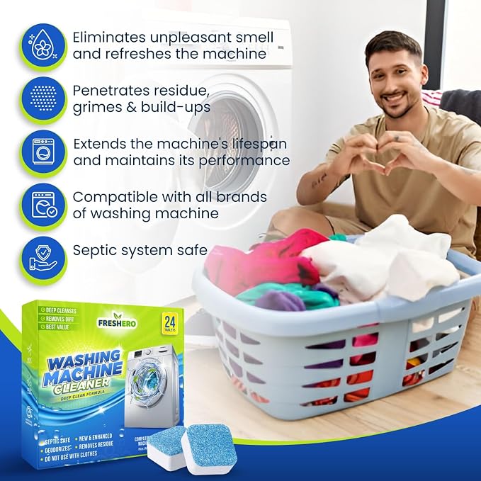 Washing Machine Cleaner Tablets – 24-Pack Deep Cleaning - Image 2