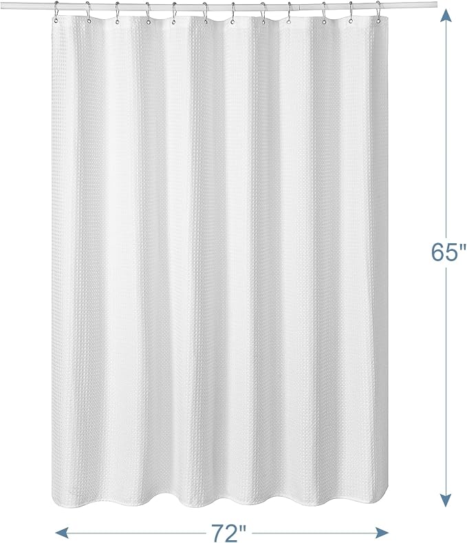 AmazerBath Short Shower Curtain 72x65 Inches, Heavy Duty 240GSM, Fabric Shower - Image 6