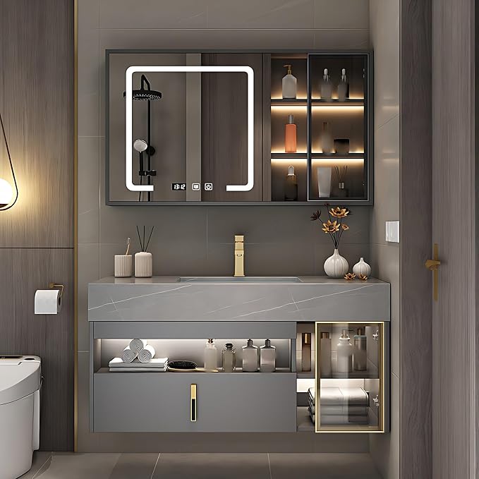 52IN Bathroom Cabinet with Single Sinks by TIZAZOFashionHome
