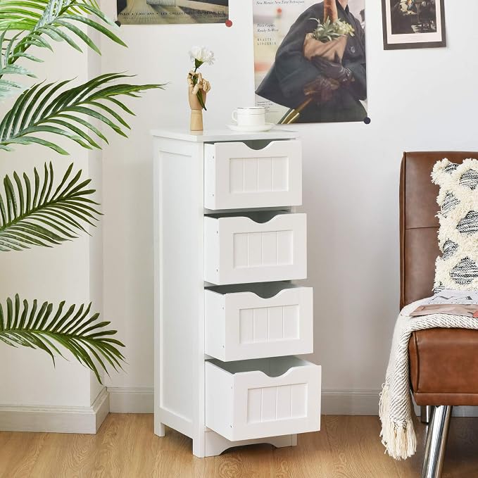 Tangkula Floor Cabinet Wooden Storage Cabinet Home Office Living Room Bathroom - Image 4