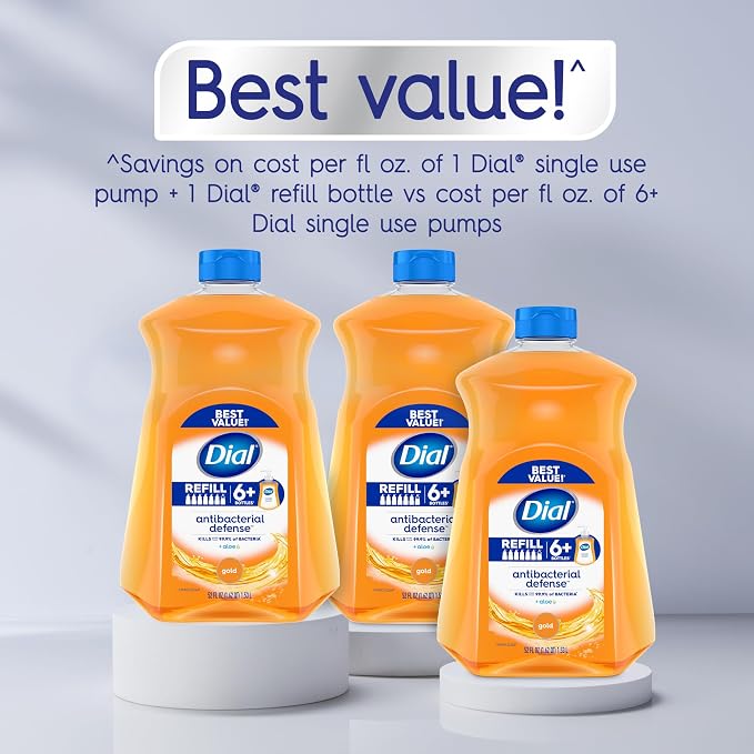 Dial Antibacterial Defense Liquid Hand Soap + Aloe, 52 Fl Oz Hand Soap Refill - Image 5
