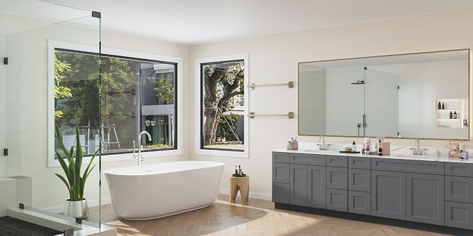ROOMTEC 60'' Shaker Gray Bathroom Vanity Cabinet - Image 7