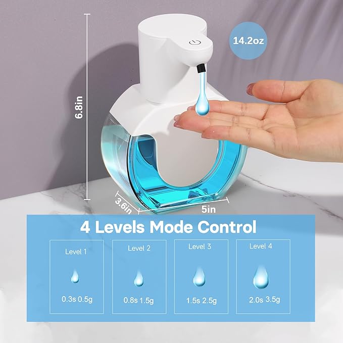 2 Pack Automatic Liquid Soap Dispenser, 14.2oz/420ML Touchless Automatic Soap - Image 3