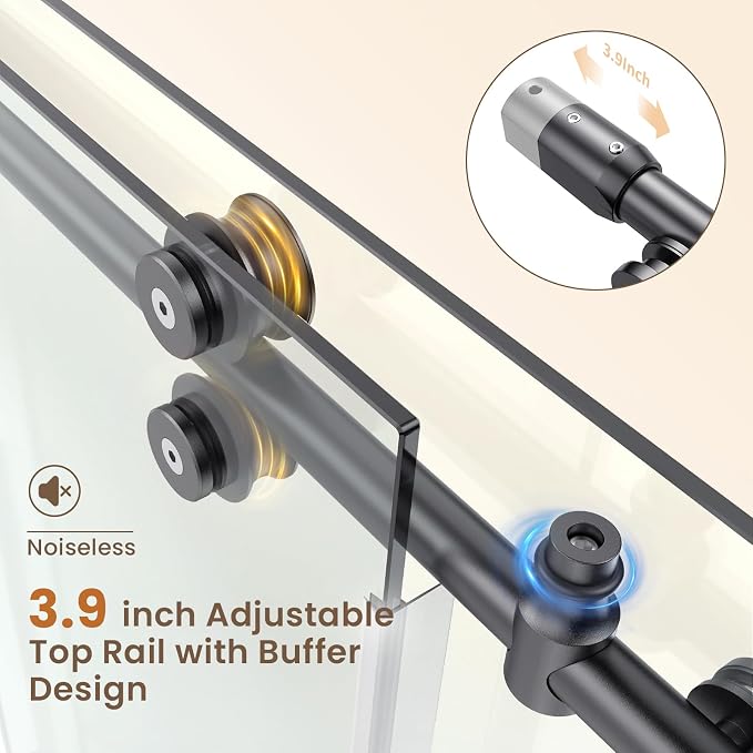 Bathbliss Glass Shower Door 56"-60" Wx60 H, Frameless Sliding Glass Door - Image 2