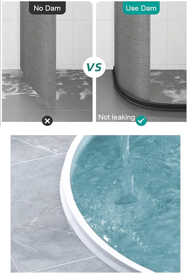 3.5" High Collapsible Shower Threshold Water Dam 59"Shower Water Splash Guard - Image 3