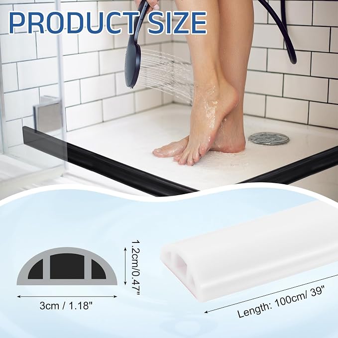 uxcell Shower Water Barrier, 1.18"W x 0.47"H - Image 2